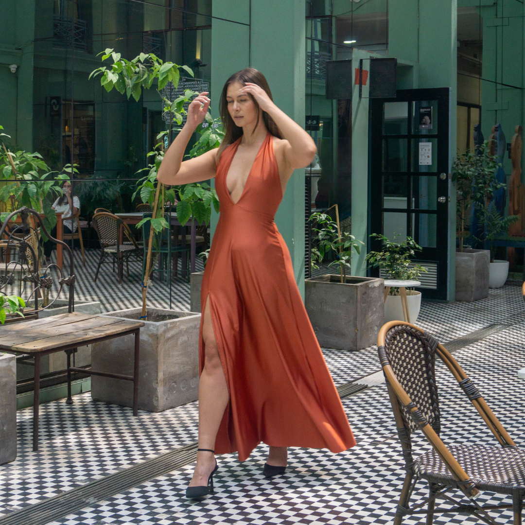 Vestido Londres Ladrillo