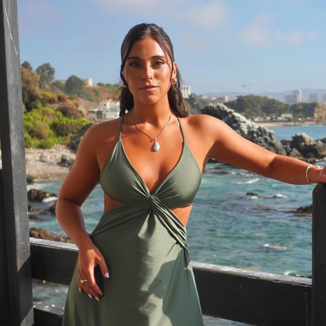 Vestido Lyon Olive Shine