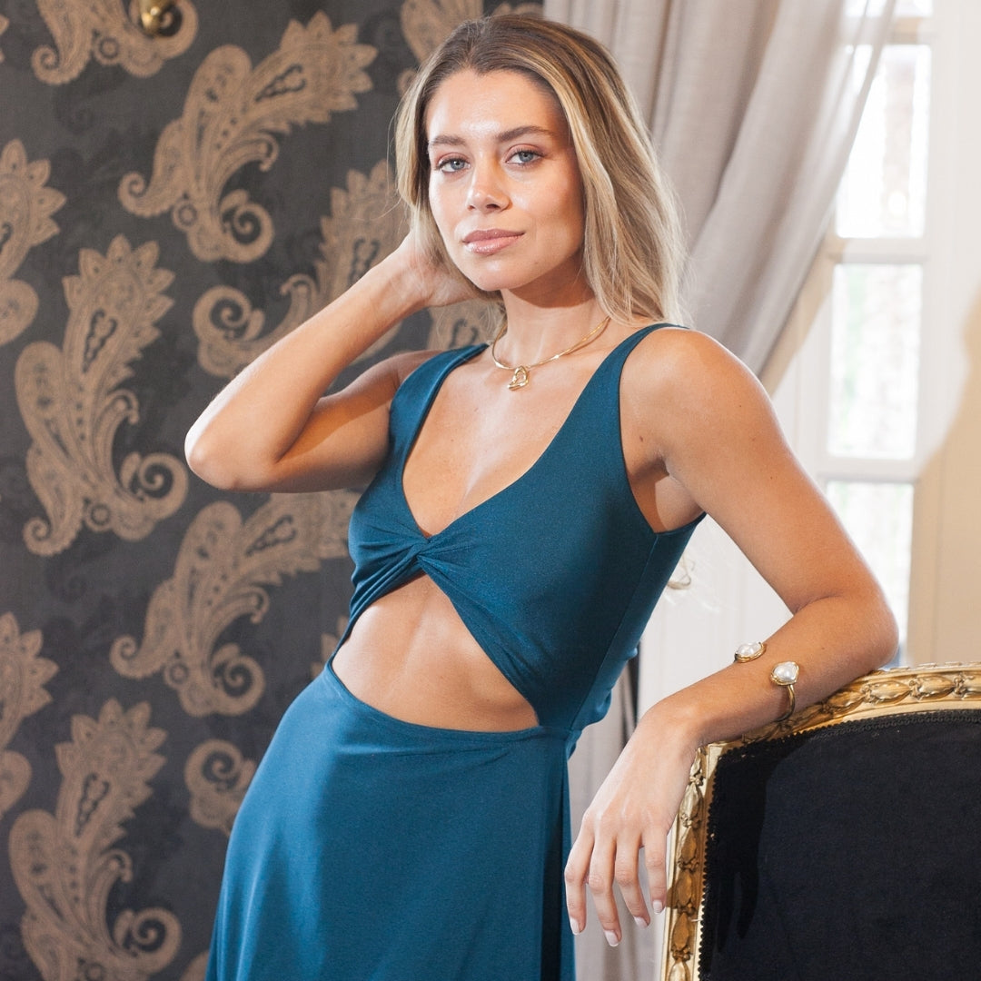 Vestido Sophie Azul Petróleo