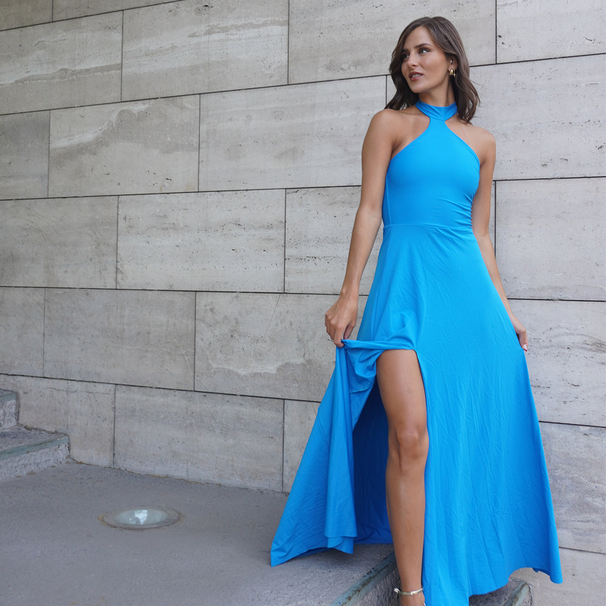 Vestido Triple T Azul Capri