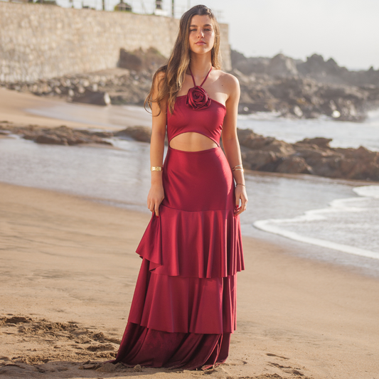 Vestido Sevilla Burdeo