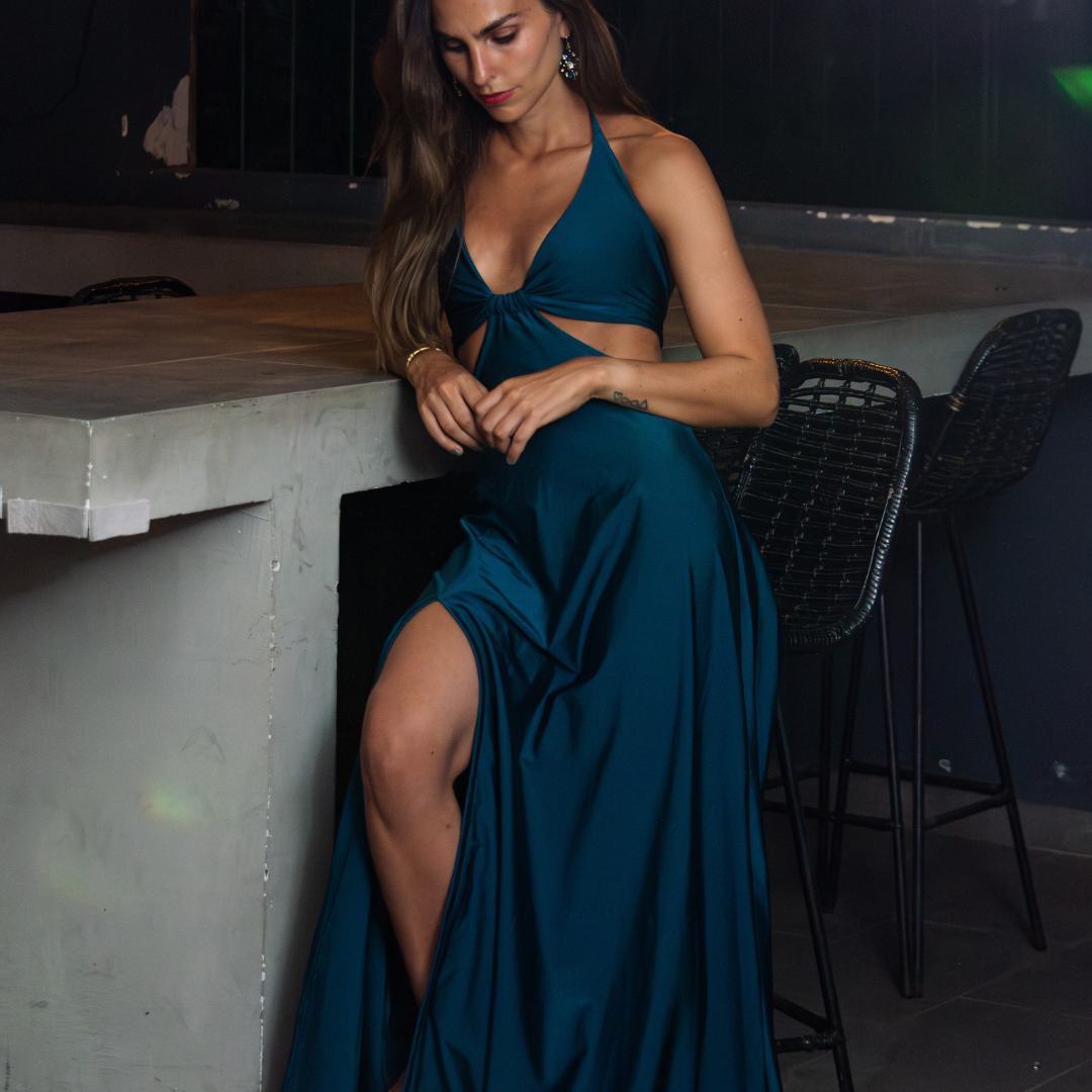 Vestido Renata Petróleo