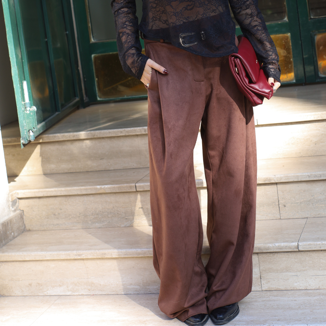 Pantalón Sastrero Gamuza Café