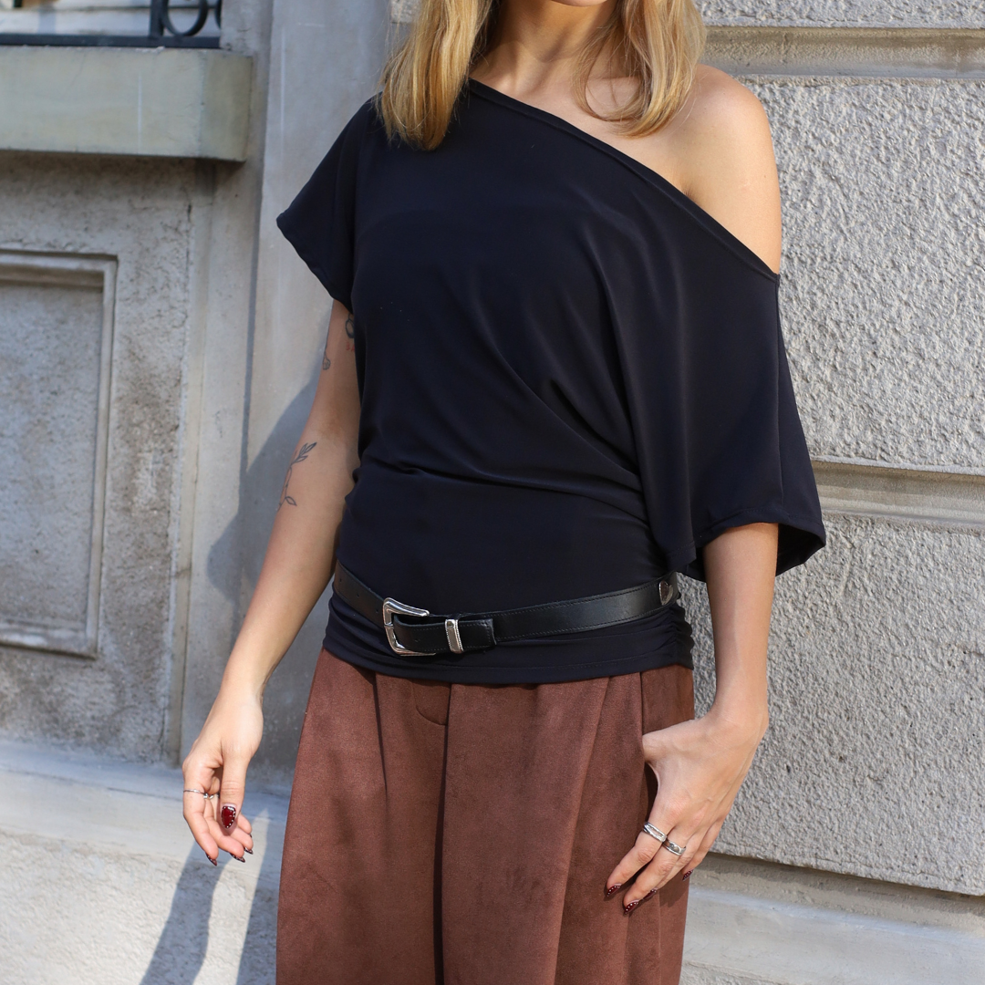 Top Cuello Bote Negro