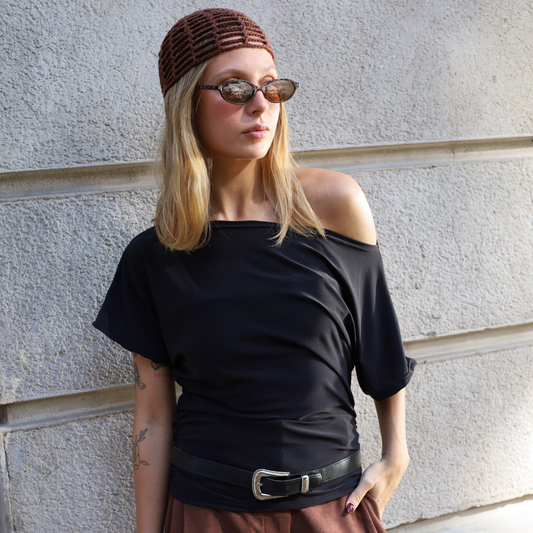 Top Cuello Bote Negro