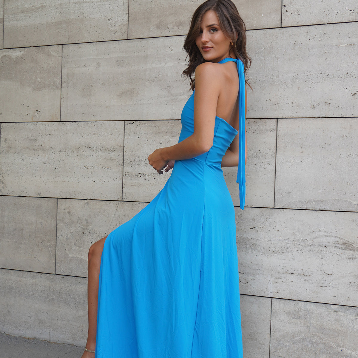 Vestido Triple T Azul Capri